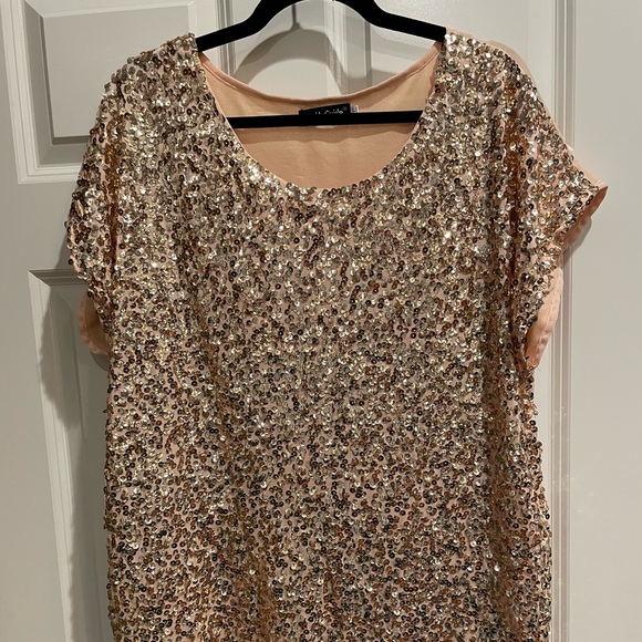 Pretty Guide Gold Sequined Shirt, Size XXL, worn once - Picture 1 of 3